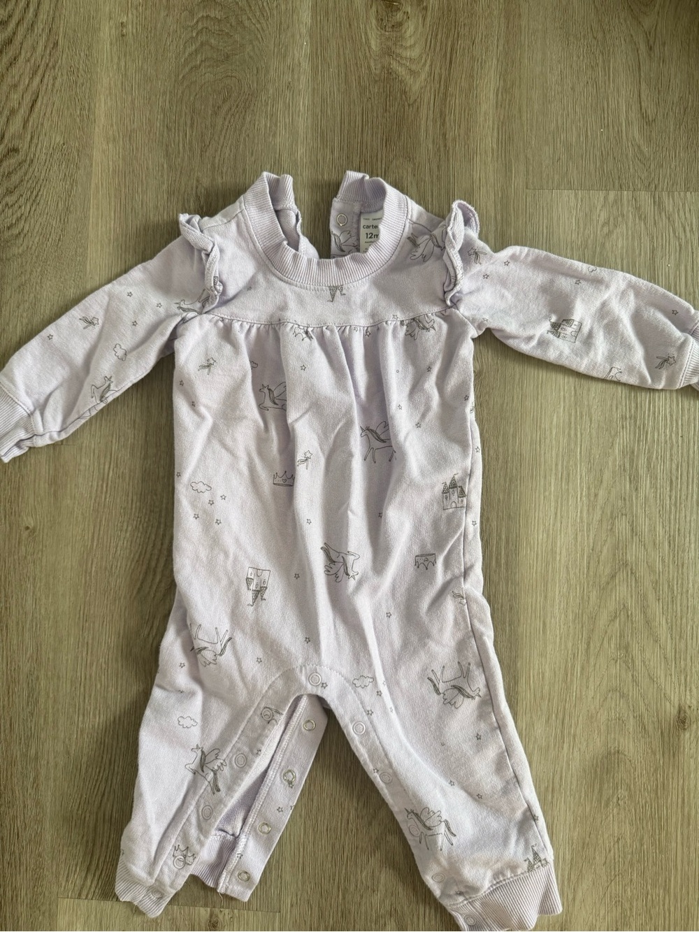 Carter's Light Lavender One-Piece Bodysuit with Ruffle Shoulders